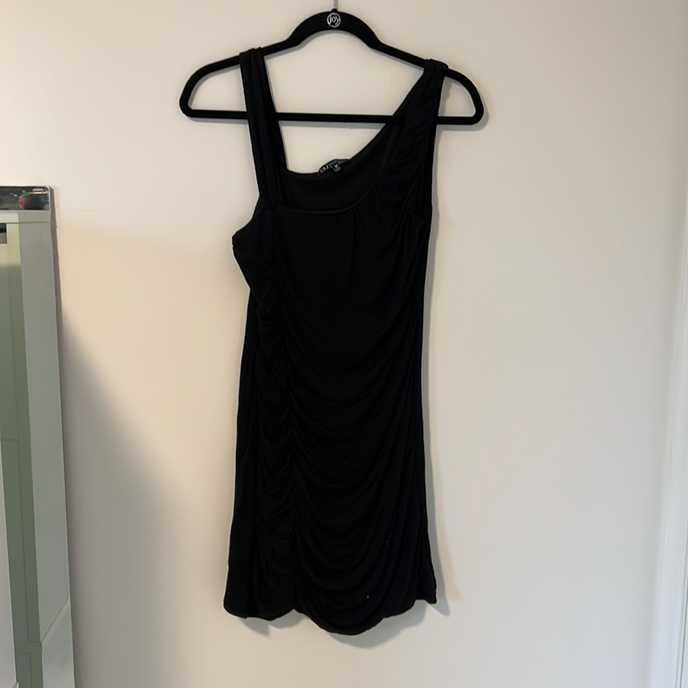 Roushed black dress